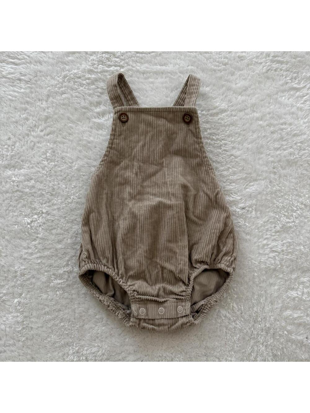 9m Corduroy Neutral Crossback Romper